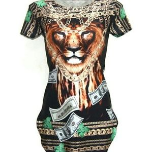 Lion Print Shift Dress